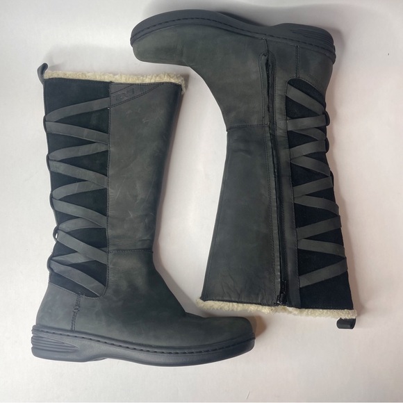 Teva Figueroa Black Leather Fleece Lining Waterproof Boot Size